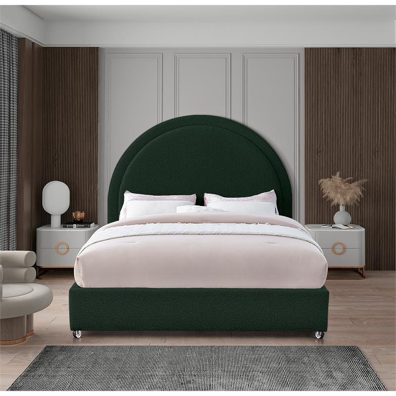 Maklaine Contemporary designed Green Finished Fabric Full Bed