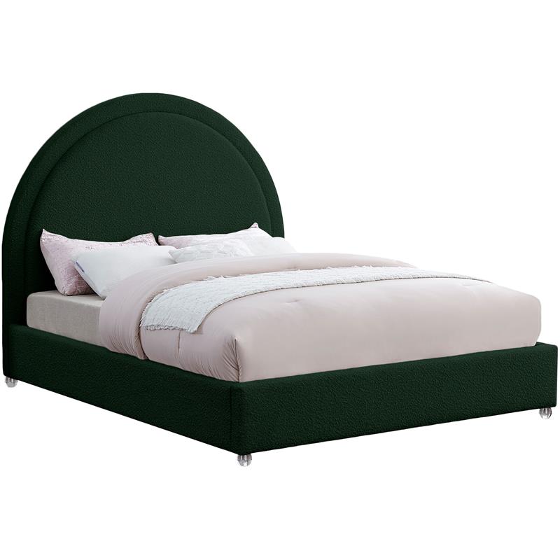 Maklaine Contemporary designed Green Finished Fabric Full Bed