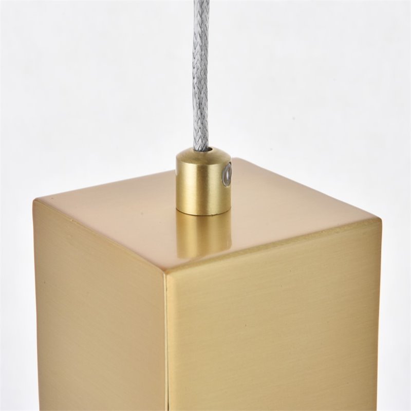 Maklaine Metal Royal Cut Crystal LED Pendant with Clear Shade in Gold Finish