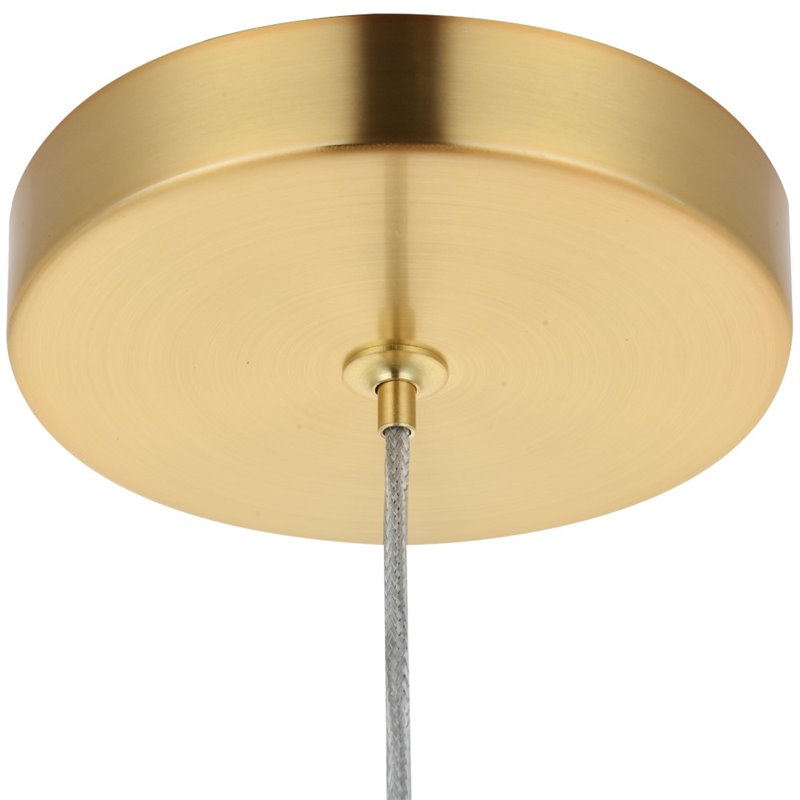 Maklaine Metal Royal Cut Crystal LED Pendant with Clear Shade in Gold Finish