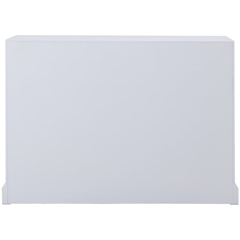 Maklaine 6 Drawer 48 inches Dresser in Hand Painted White Finish