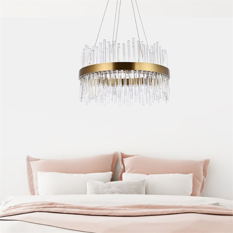 Maklaine 16 Light Royal Cut Crystal Chandelier in Gold Finish