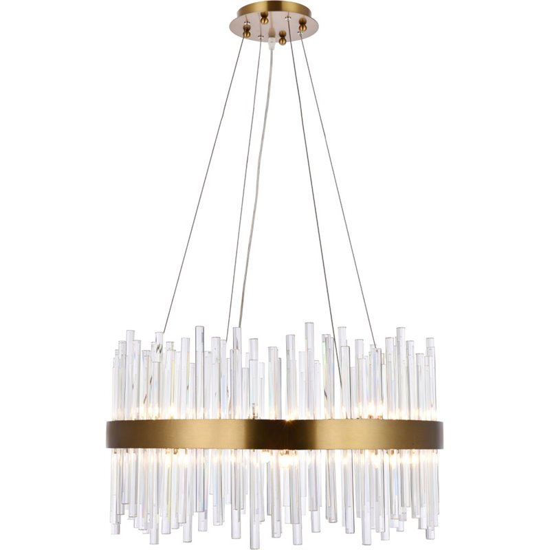 Maklaine 16 Light Royal Cut Crystal Chandelier in Gold Finish