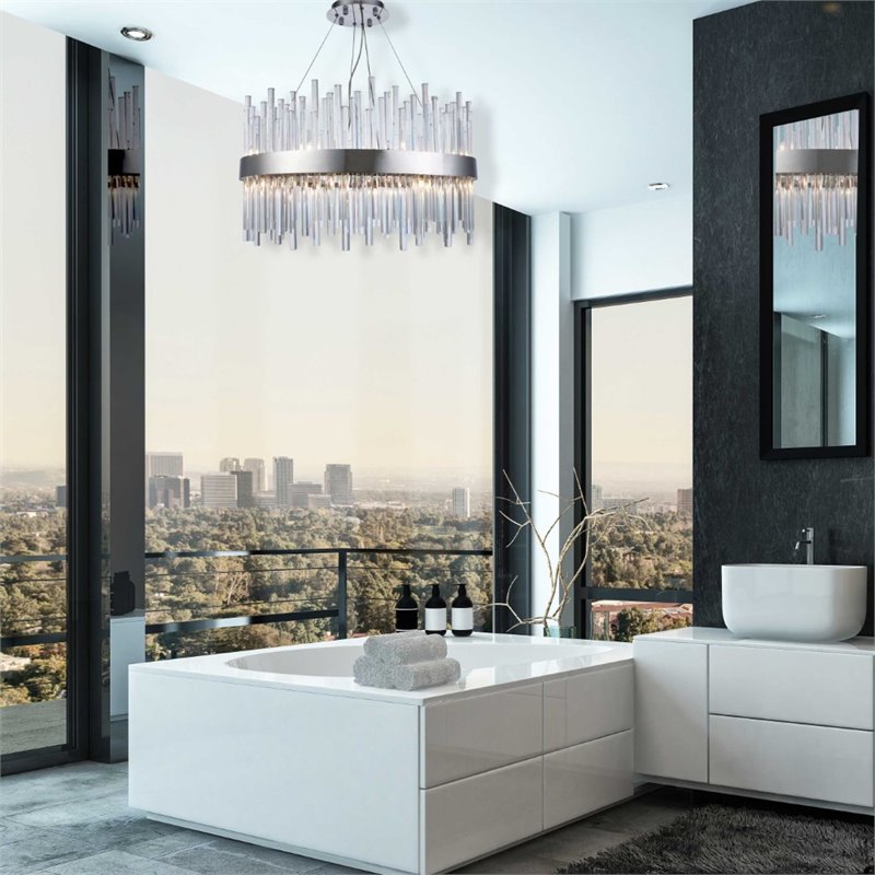 Maklaine 16 Light Royal Cut Crystal Chandelier in Chrome Finish