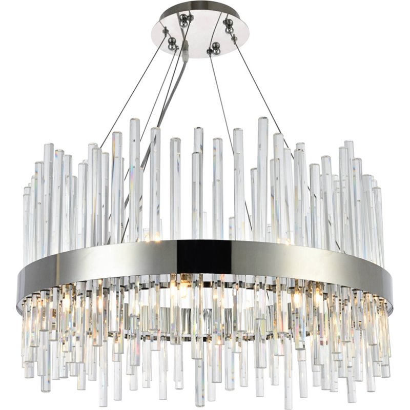 Maklaine 16 Light Royal Cut Crystal Chandelier in Chrome Finish