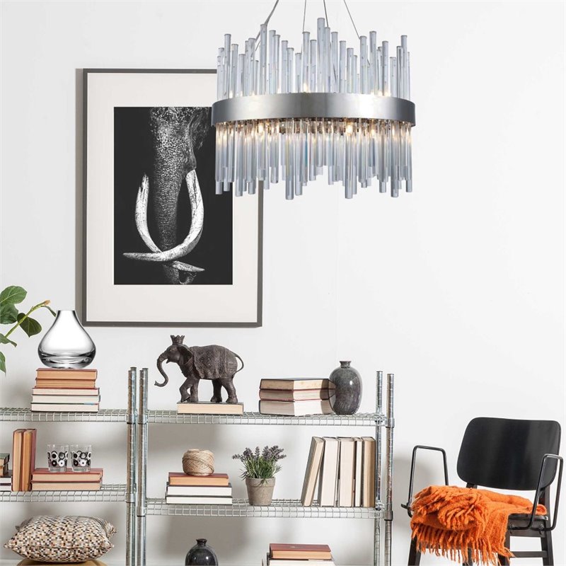 Maklaine 14 Light Royal Cut Crystal Chandelier in Chrome Finish