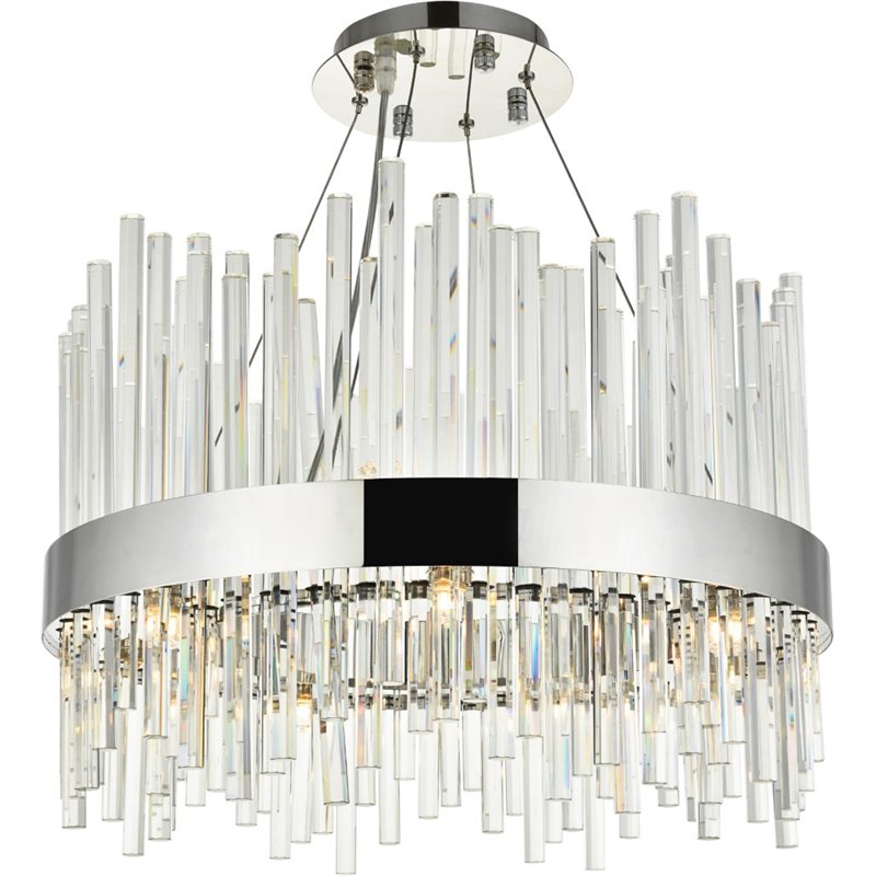 Maklaine 14 Light Royal Cut Crystal Chandelier in Chrome Finish