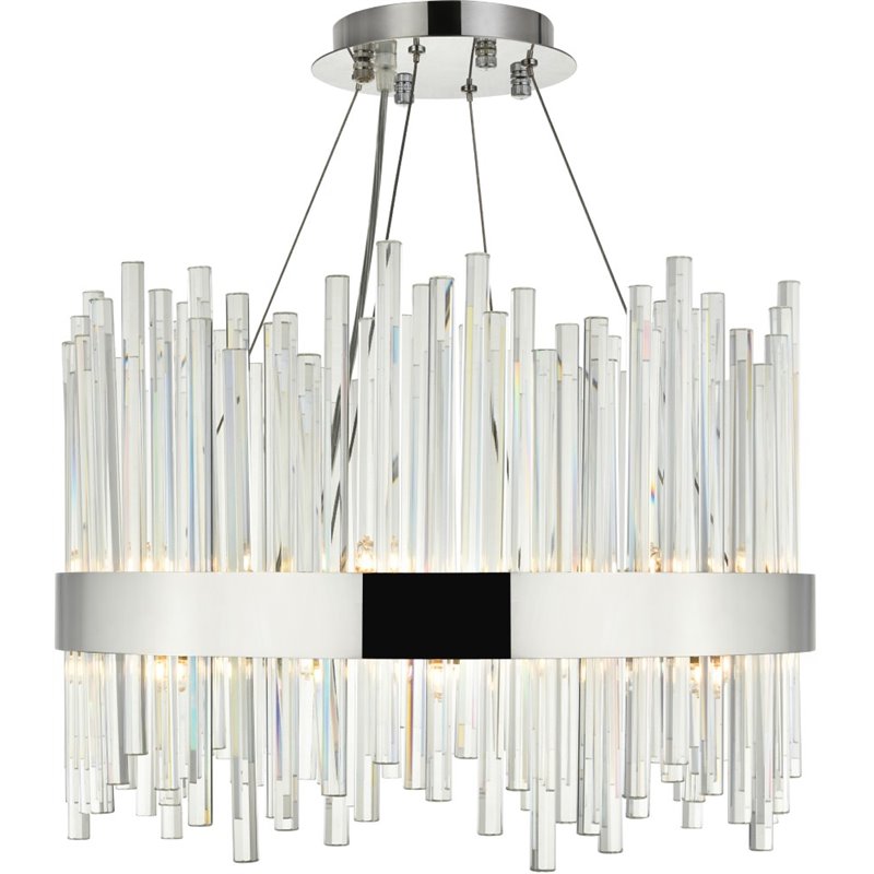 Maklaine 14 Light Royal Cut Crystal Chandelier in Chrome Finish