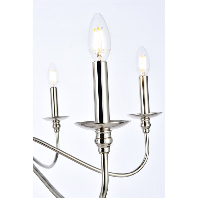 Maklaine 6-Light Transitional Metal Chandelier in Nickel Finish