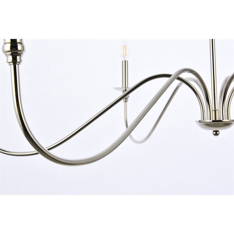 Maklaine 6-Light Transitional Metal Chandelier in Nickel Finish