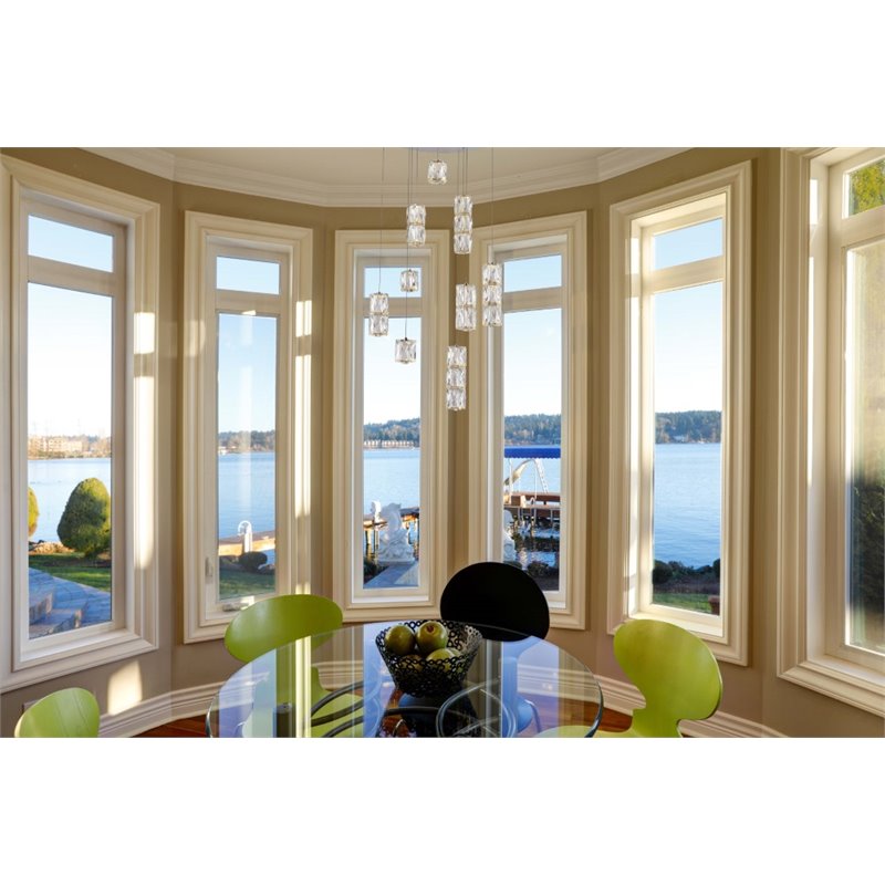 Maklaine 9 Light Elegant Cut Crystal LED Pendant in Chrome Finish
