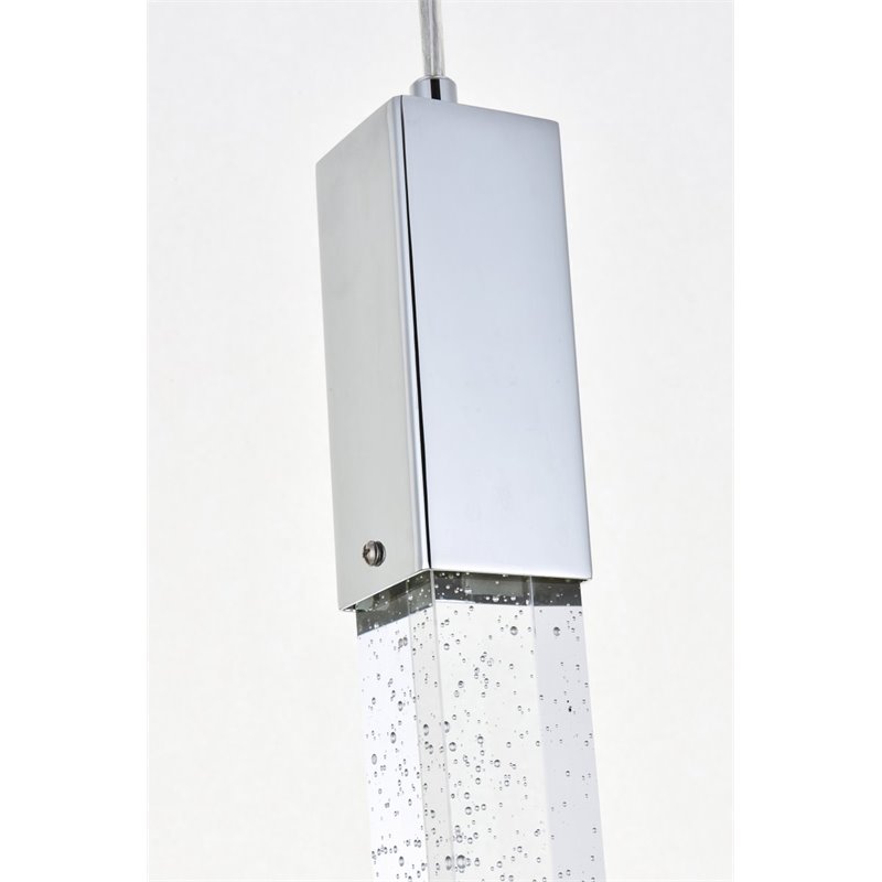 Maklaine 13-Lights Modern Metal and Crystal Pendant in Chrome