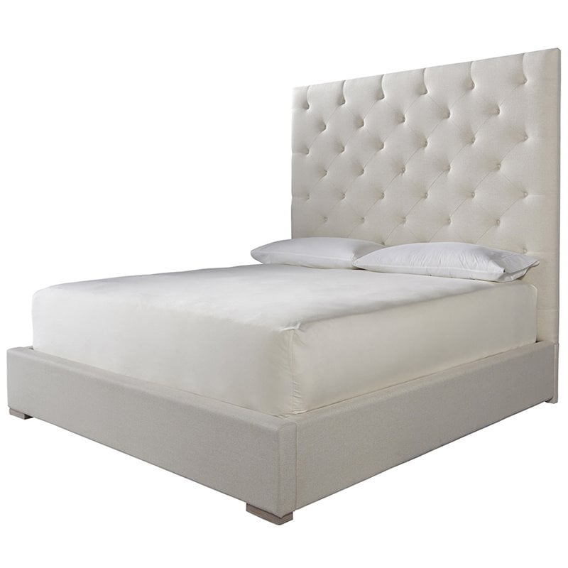 Maklaine Modern Upholstered White Finish 83