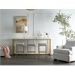 Maklaine Metal Transitional Console Table in Gold Finish with White Top