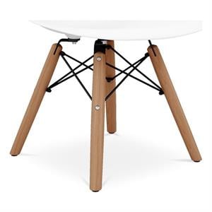 Maklaine 21.75 inches Plastic and Wood Kids Playroom Chairs in White (Set of 2)