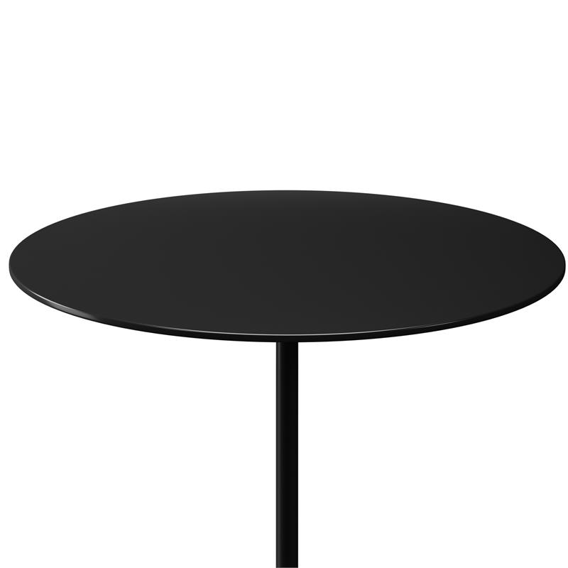 Maklaine 17.3 inches Mid-Century Marble and Metal Coffee Table in Black