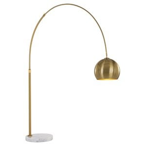 Maklaine 63.5&quot 1-light Modern Metal Floor Lamp with A Globe Shade in Brass