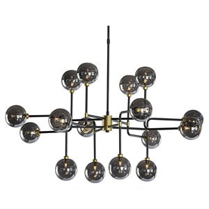 Maklaine 45&quot 16-light Modern Glass Large Chandelier in Smoke Gray