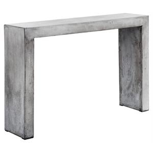 Maklaine 47&quot Rectangular Modern Concrete Console Table in Gray