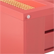 Maklaine MDF Coral Pink Desk Rectangular Woven Rattan Accents 62