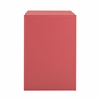 Maklaine MDF Coral Pink Desk Rectangular Woven Rattan Accents 62