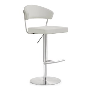 Maklaine 22&quot Contemporary Fabric and MDF Barstool in Light Gray