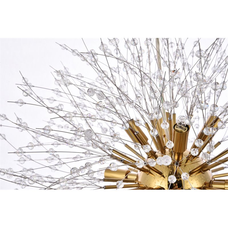 Maklaine 12 - Lights Metal Modern Iron Pendant in Gold Finish