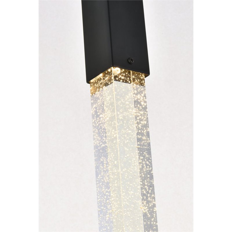 Maklaine 5-Light Modern Metal and Crystal Pendant in Black Finish