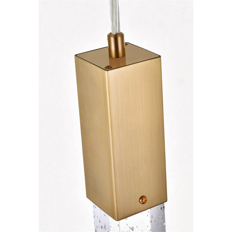 Maklaine 10-Lights Modern Metal and Crystal Pendant in Satin Gold