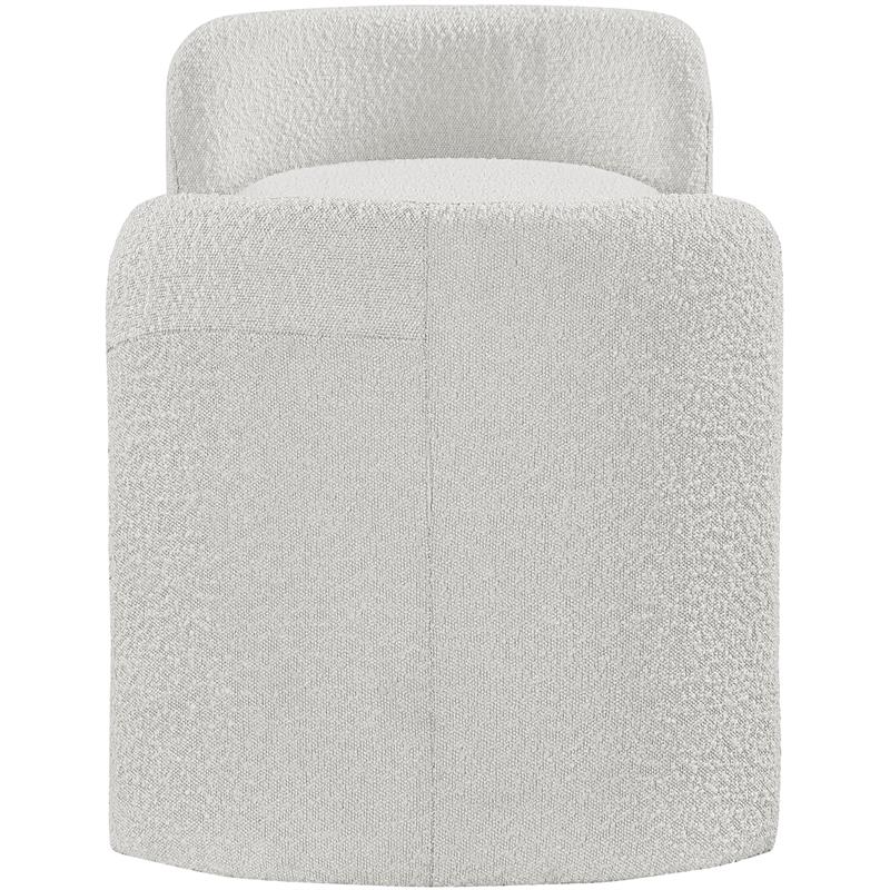 Maklaine Modern / Contemporary Cream Finish Boucle Fabric Bench