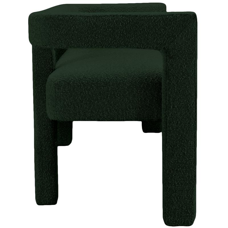Maklaine Modern / Contemporary Green Finish Boucle Fabric Bench
