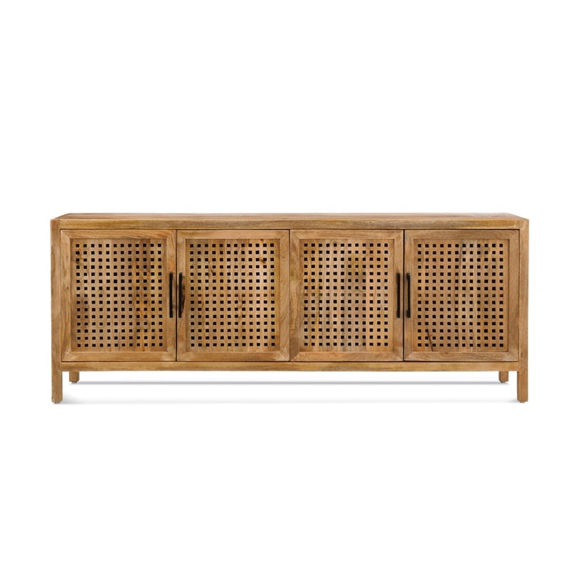 Maklaine Modern / Contemporary Wooden Server in Brown Finish