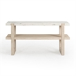 Maklaine Modern Marble Console Table in Sun-Bleached Ash Brown