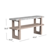 Maklaine Modern Marble Console Table in Sun-Bleached Ash Brown