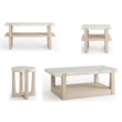 Maklaine Modern Marble Console Table in Sun-Bleached Ash Brown