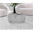 Maklaine Scrollwork Modern Solid Aluminum Coffee Table in Silver