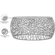 Maklaine Scrollwork Modern Solid Aluminum Coffee Table in Silver
