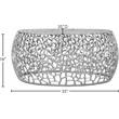 Maklaine Scrollwork Modern Solid Aluminum Coffee Table in Silver
