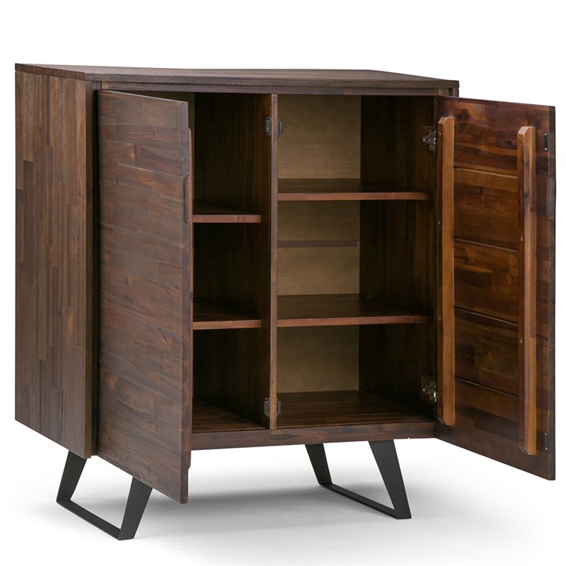 Maklaine Modern / Contemporary Medium Storage Cabinet in Charcoal Brown