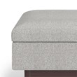 Maklaine Rectangle Coffee Table Storage Ottoman in Cloud Gray Polyester Fabric