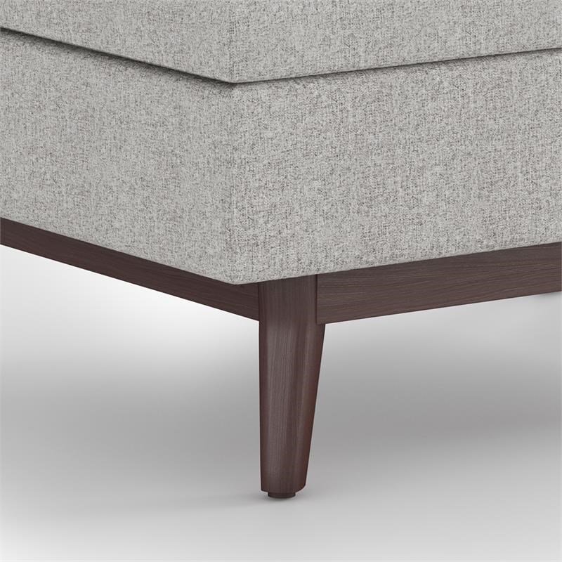 Maklaine Rectangle Coffee Table Storage Ottoman in Cloud Gray Polyester Fabric