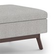 Maklaine Rectangle Coffee Table Storage Ottoman in Cloud Gray Polyester Fabric