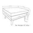 Maklaine Rectangle Coffee Table Storage Ottoman in Cloud Gray Polyester Fabric
