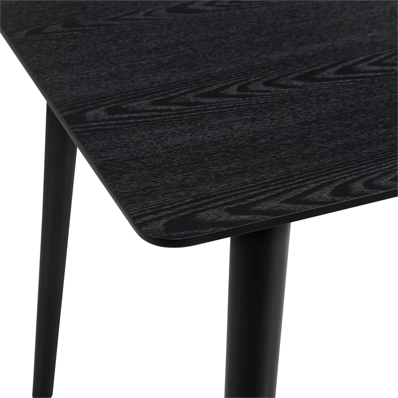 Maklaine Rectangular Contemporary Wood Dining Table in Black