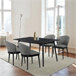 Maklaine Rectangular Contemporary Wood Dining Table in Black