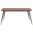 Maklaine Contemporary Wood/Metal Dining Table in Walnut/Black/Gold