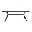 Maklaine Rustic Oak Wood Trestle Base Dining Table In Dark Brown
