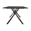 Maklaine Rustic Oak Wood Trestle Base Dining Table In Dark Brown