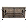 Maklaine Rustic Oak Wood Trestle Base Dining Table In Dark Brown
