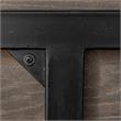 Maklaine Rustic Oak Wood Trestle Base Dining Table In Dark Brown